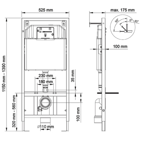 инсталляция berges novum l4 040214 для унитаза с белой клавишей смыва