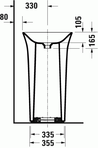 раковина напольная duravit white tulip 2703500070 ø 50 см, цвет белый