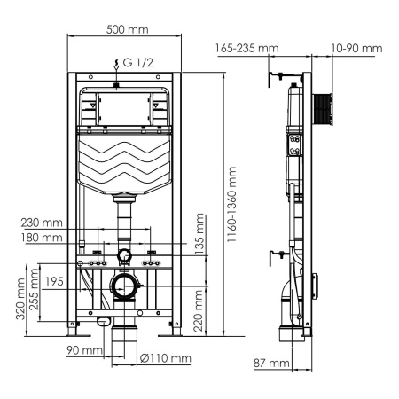 система инсталляции для унитазов wasserkraft aller 10tlt.010.me.pg04 кнопка цвет золото