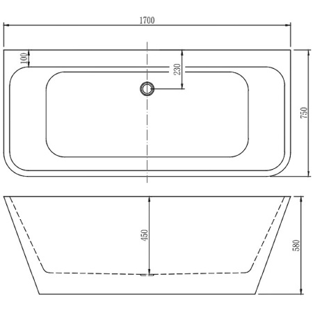 акриловая ванна aquanet family perfect 170x75 арт. 13775-mw код 00260056, цвет белый матовый.