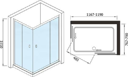 душевой уголок weltwasser ww200 qs22 120x80 10000001230 профиль хром стекло прозрачное