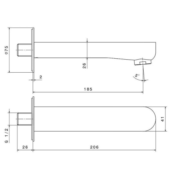 излив для смесителя kerama marazzi ole 69487km.21.018 хром