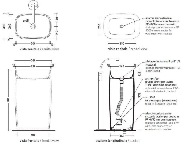 раковина напольная ceramica flaminia flag fg52c, цвет белый