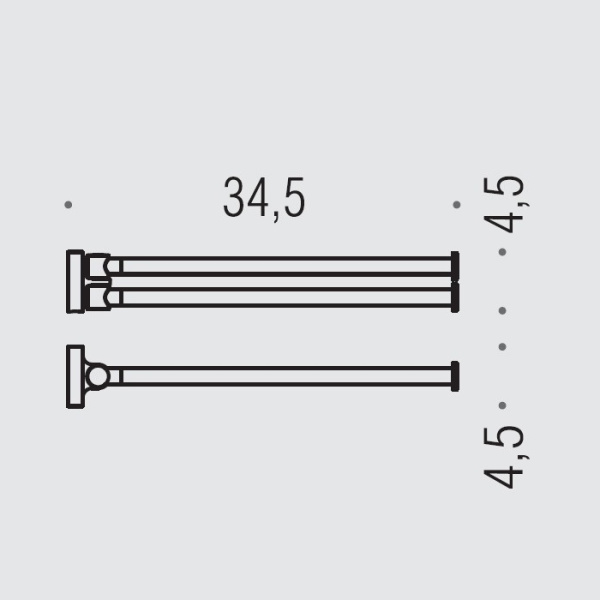 Colombo Design Plus Полотенцедержатель 34.5см, двойной, PVD графит матовый