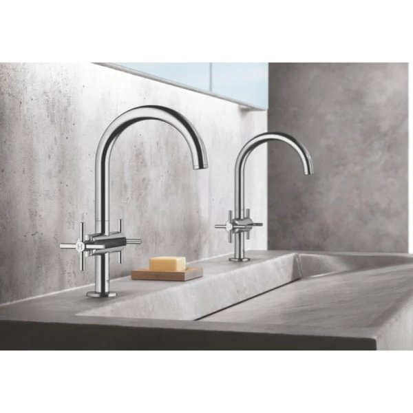 смеситель для раковины с донным клапаном grohe atrio new 21019003