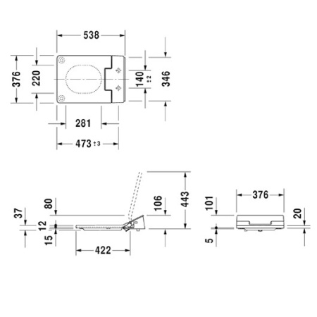 сиденье для унитаза duravit starck sensowash 611500 00 2 00 0300 с микролифтом функция биде