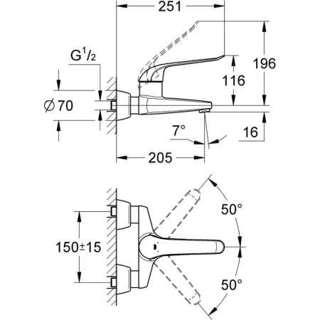 смеситель для раковины без донного клапана grohe euroeco special 32778000