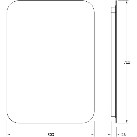 Зеркало 50х70 см Defesto Opti DF 2804