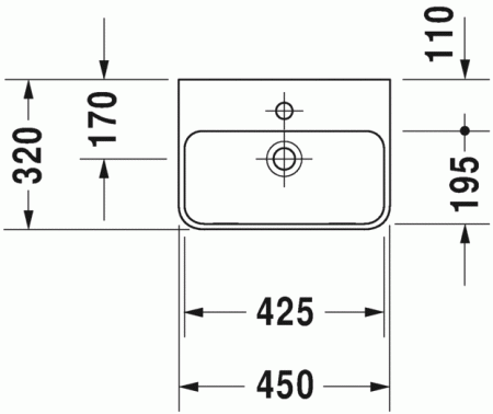 раковина подвесная duravit me by starck 0719450000