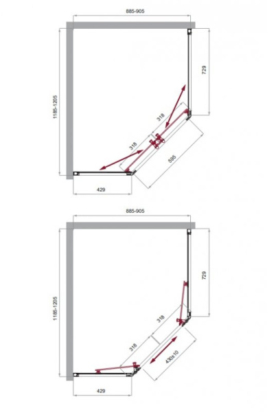 душевой уголок belbagno uno 120×90 uno-195-ph-2-120/90-c-cr профиль хром, стекло прозрачное