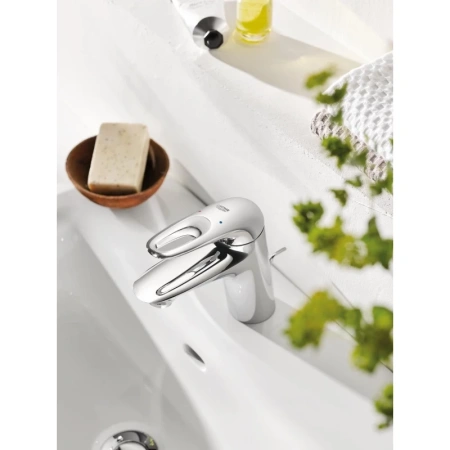 смеситель для раковины с донным клапаном coolstart grohe eurostyle new 23374003