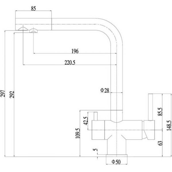 смеситель для кухни zorg inox szr-7039