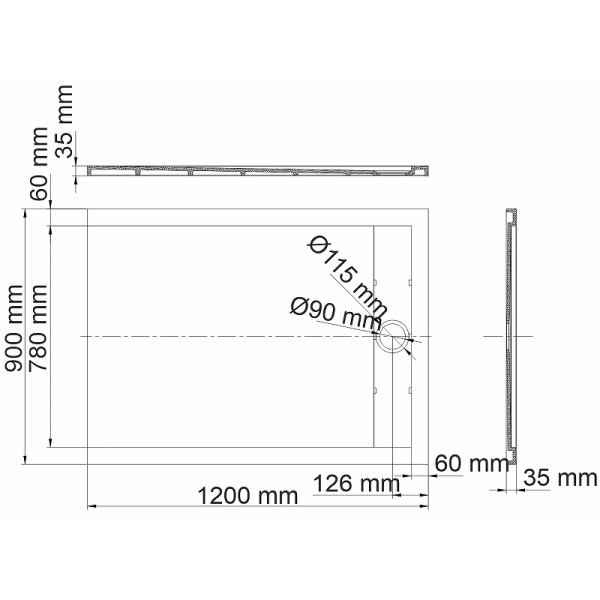 душевой поддон из искусственного камня wasserkraft abens 120x90 20t07 цвет черный матовый