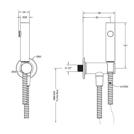 гигиенический душ gessi inciso 58153#299