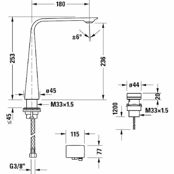 смеситель для раковины duravit d.1 d11110008010