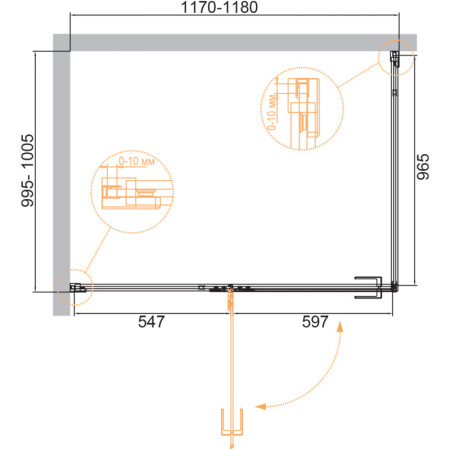 душевой уголок 118x100 cezares bellagio-ah-1-120/100-c-boro прозрачное