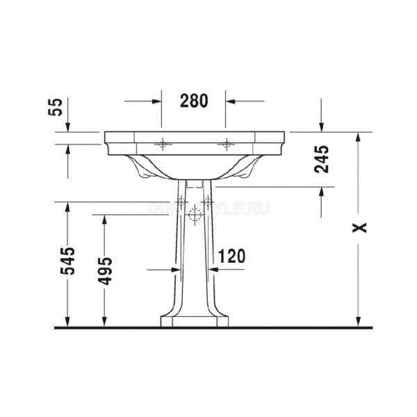 раковина подвесная duravit 1930 80 см, 04388000001