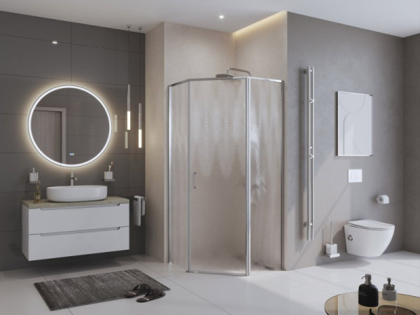 душевой уголок belbagno uno 100×100 uno-195-p-1-100-c-cr профиль хром, стекло прозрачное