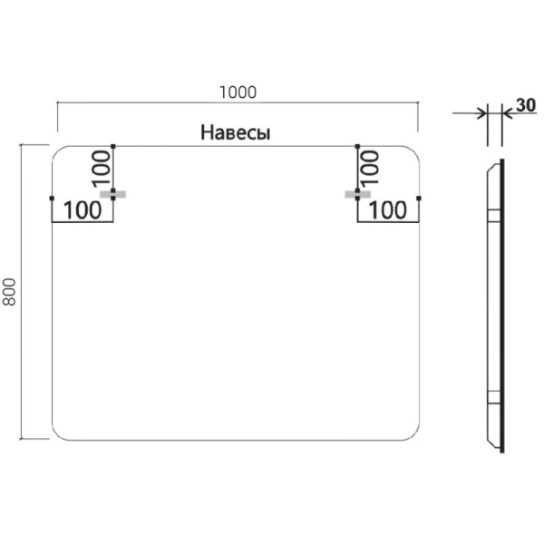 зеркало 100х80 см vincea vlm-3ma100-2