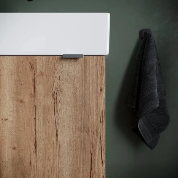 тумба под раковину sancos mini 355х205х500, с распашной дверцей, дуб галифакс натуральный , арт.mn35egl