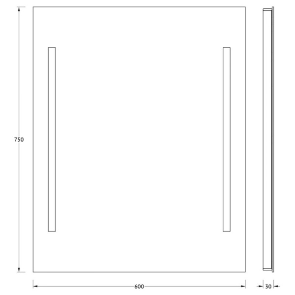 зеркало evoform ledline 75х60 с подсветкой