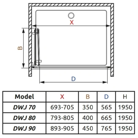 душевая дверь radaway carena dwb 80 l коричневое