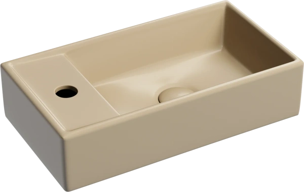 Раковина Ceramicanova Element CN6051RMC подвесная, чаша справа, 41.7х21.7 см, капучино матовая