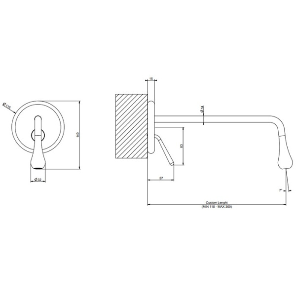 смеситель gessi goccia 33690#279 для раковины