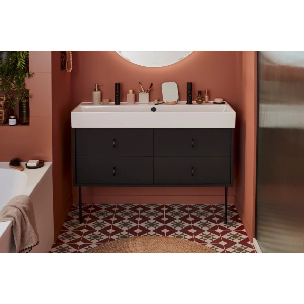 смеситель для раковины jacob delafon vivienne signature e38682-lb2-bl без донного клапана, черный матовый