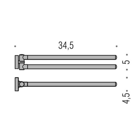 colombo design basic полотенцедержатель поворотный двойной 34.5см, хром