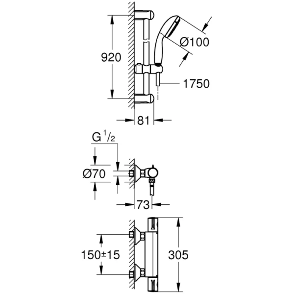 термостат для душа grohe grohtherm 800 34566001