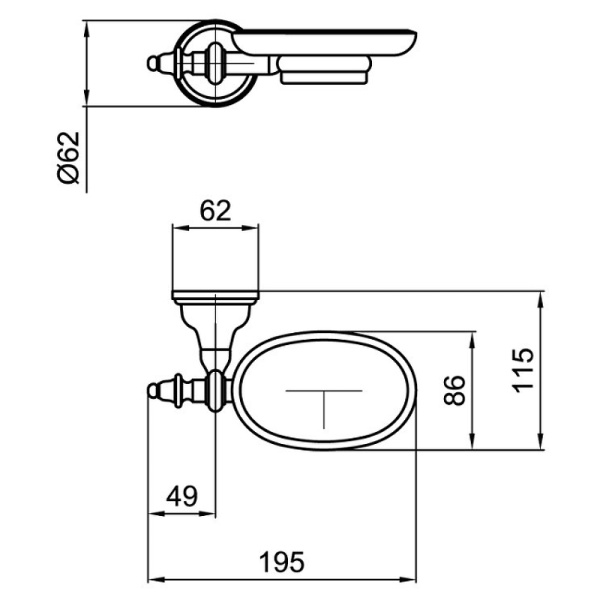 Мыльница Webert Ottocento AM500101010 цвет золото