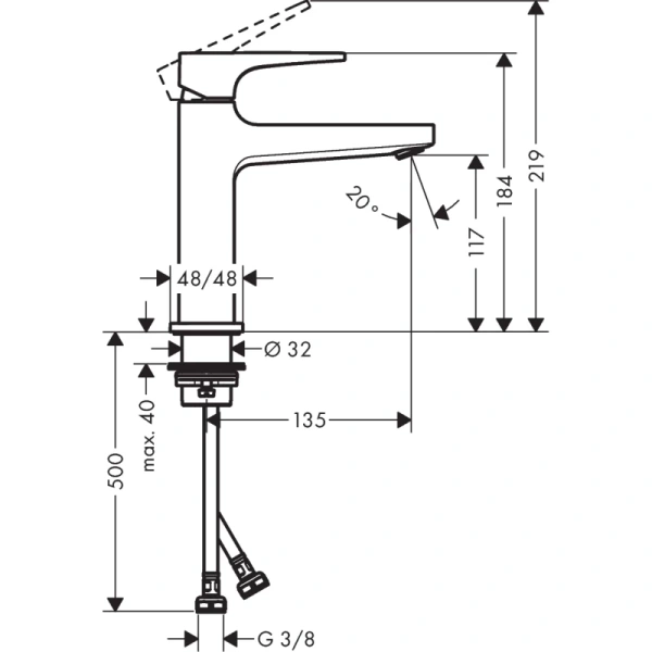 смеситель для раковины с донным клапаном hansgrohe metropol 32507990