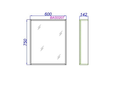 Зеркало Aqwella Basic 60 BAS0207DZ Дуб золотой