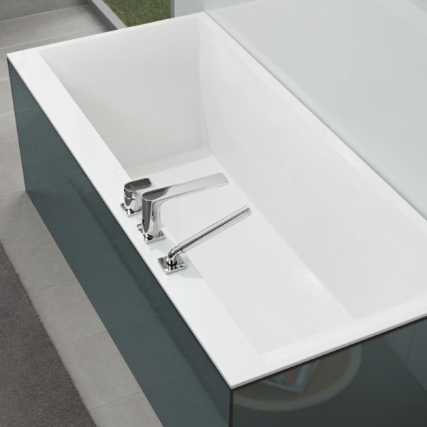 квариловая ванна villeroy&boch squaro edge12 ubq180sqe2dv-rw 180x80 см белый камень