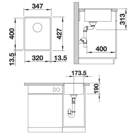 кухонная мойка blanco subline 320-f infino белый 523419