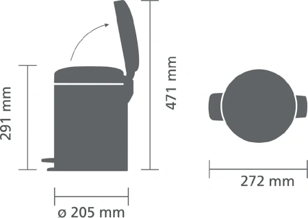 мусорное ведро brabantia newicon 304026 5 л, зеленая сосна