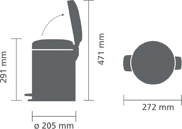 Мусорное ведро Brabantia NewIcon 304422 5 л, шампань