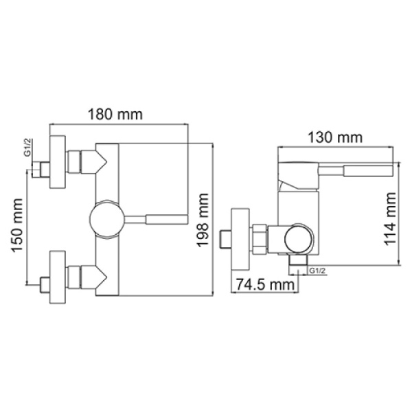 смеситель для душа, wasserkraft main 4102 цвет хром