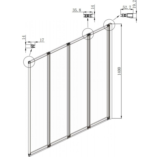 шторка на ванну ambassador bath screens 100х140 16041111r профиль хром стекло crystalpure