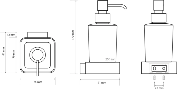 Дозатор для мыла Bemeta Solo 139109042