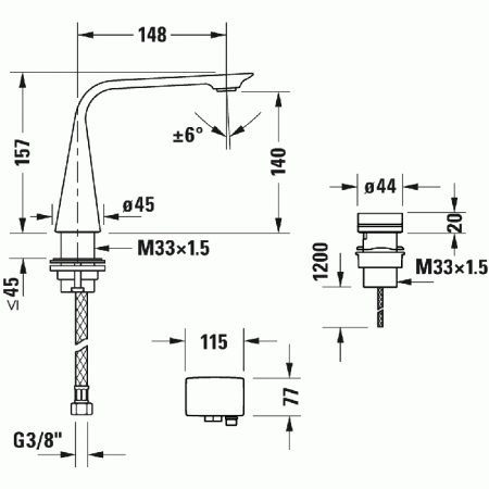 смеситель для раковины duravit d.1 d11100008010