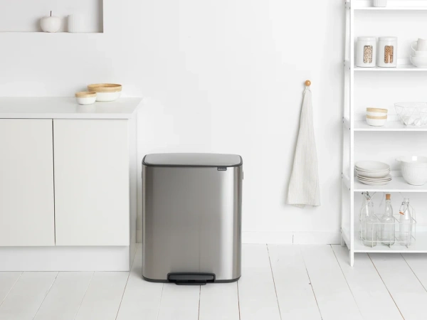 Мусорное ведро Brabantia Bo Pedal Bin 211461 30+30 л, стальное матовое