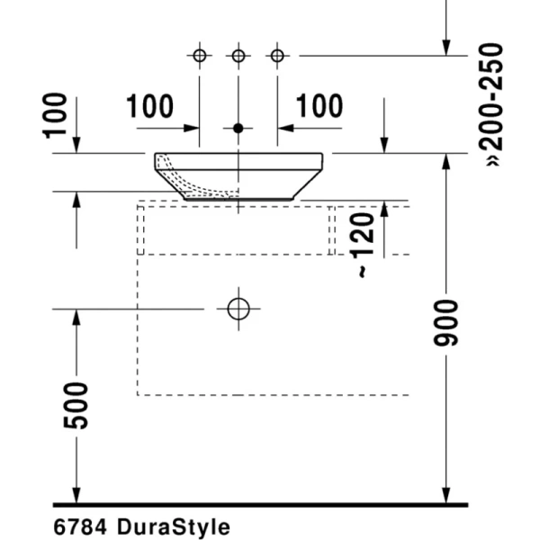 раковина полувстраиваемая duravit durastyle 0349430000