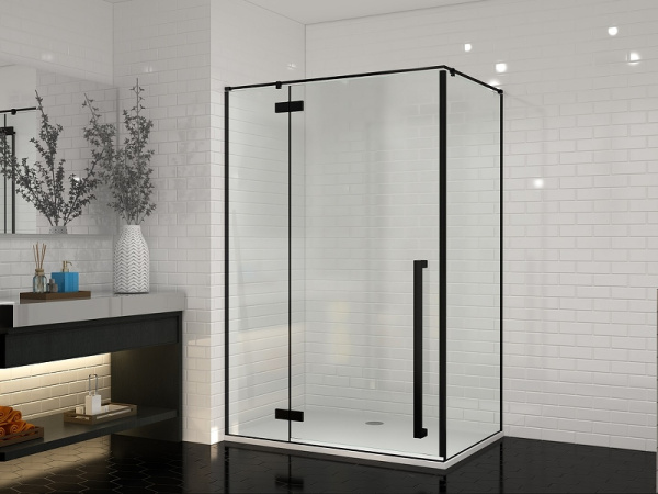 душевой уголок cerutti spa 120x90 c1 7820 профиль черный стекло прозрачное