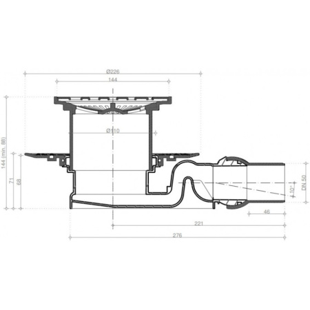 душевой трап 144x144/50 мм pestan confluo standard drops 4 13000012, хром