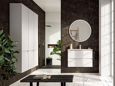 Тумба под раковину Berloni Bagno Way Block 60 WAKBS2CEDIC 101 подвесная, цвет CERAMICA LUCIDO