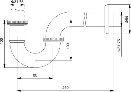 сифон для раковины timo 961/03l