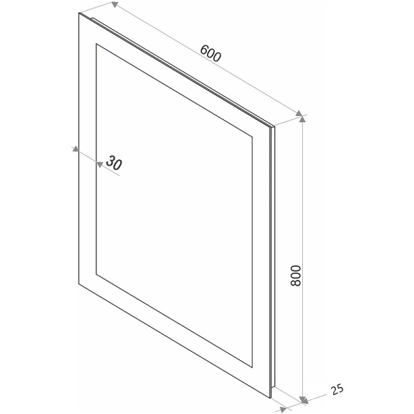 зеркало континент lines 600х740 злп74 с подсветкой белое с сенсорным выключателем
