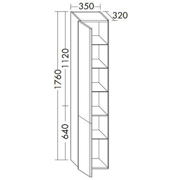 шкаф-пенал burgbad iveo hsie035rf2833g0161 белый, правый